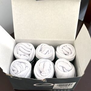 Lapulas Women’s Athletic Ankle Socks Set, 6 Pairs, Medium, White, Low Cut NEW